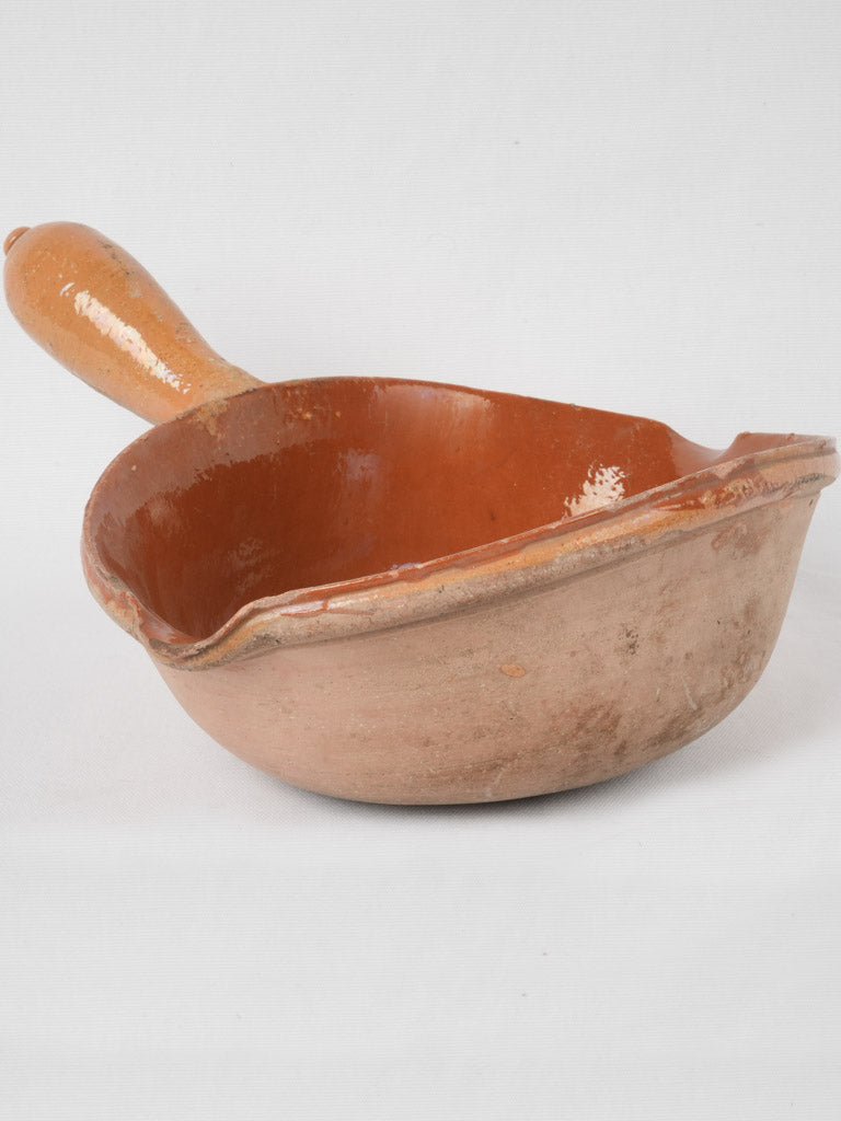 Large cooking skillet pan with lid in traditional pottery of Vallauris