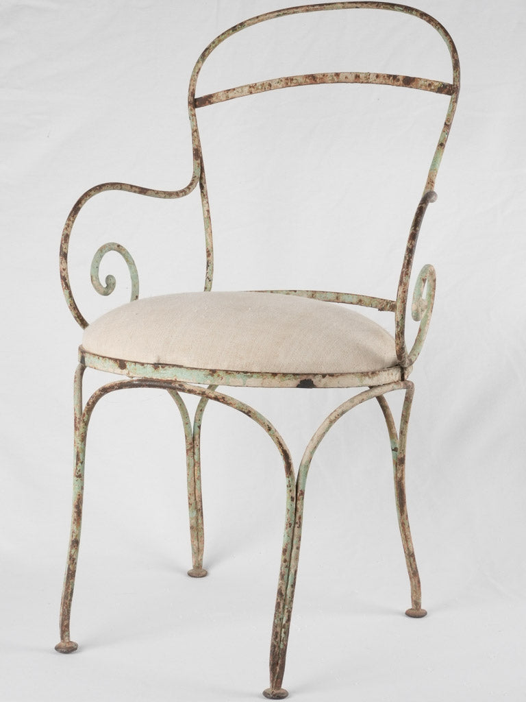 Antique iron online chairs