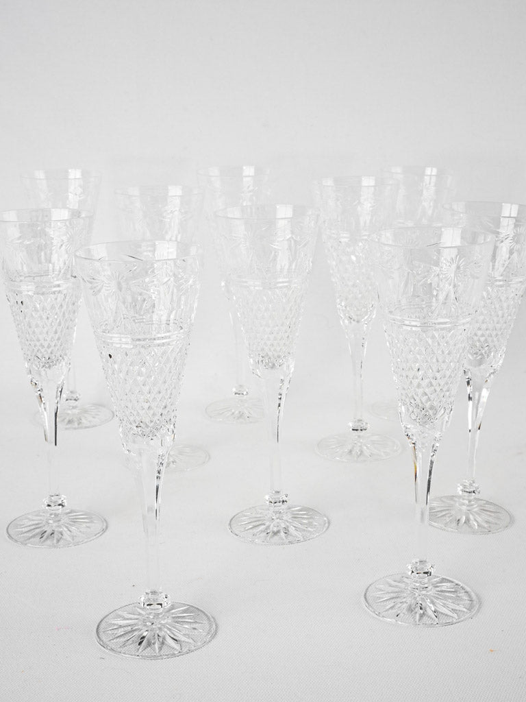 Vintage Crystal Champagne Flutes