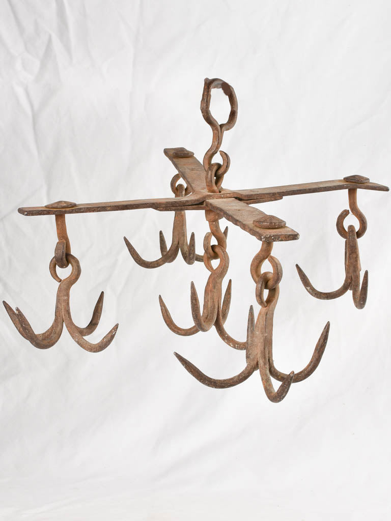 Butchers Hooks, Antique French Game Hooks, Kitchen Display Pan