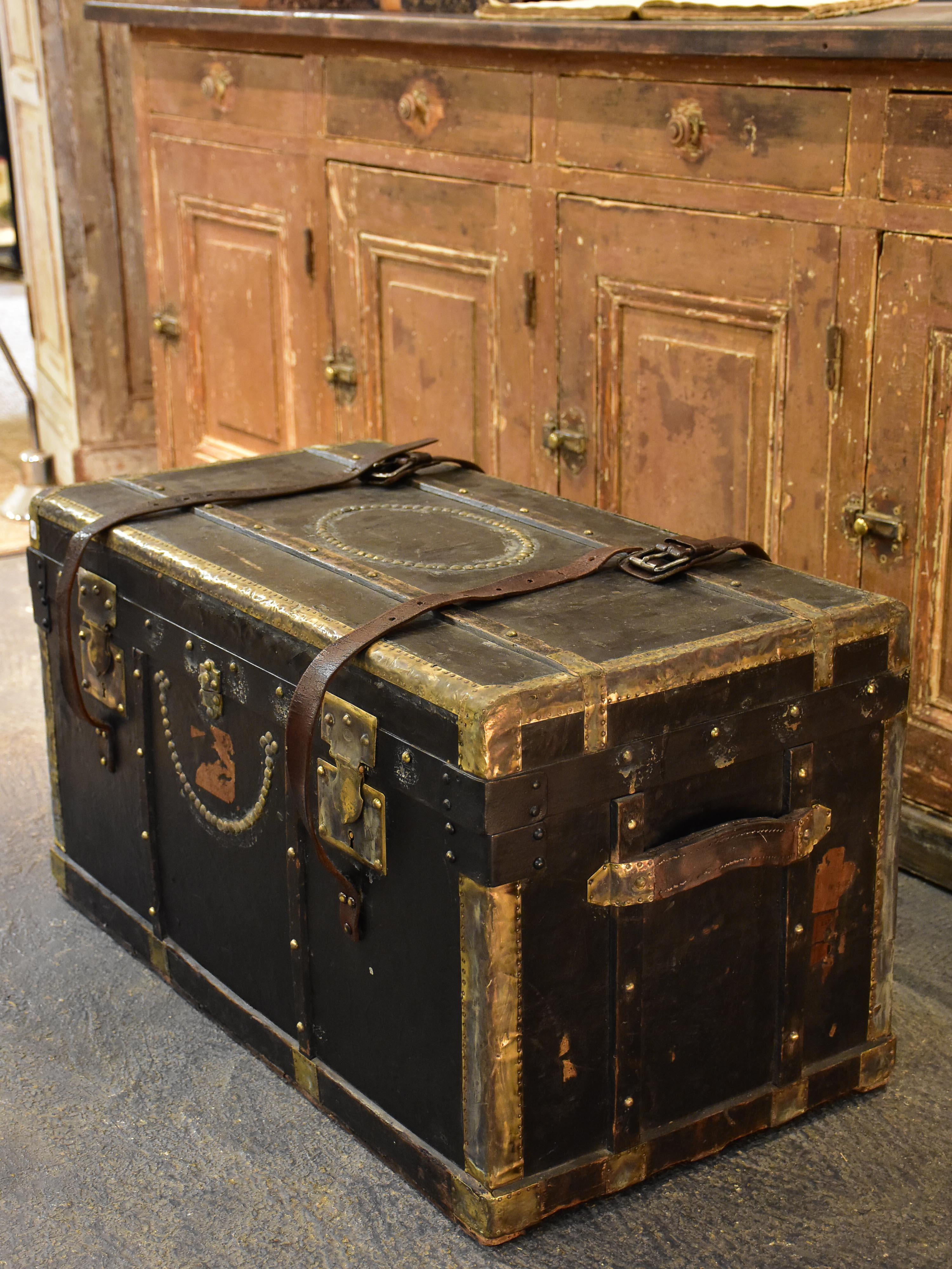 A vintage travel wardrobe trunk (France, late 19th, early 20th