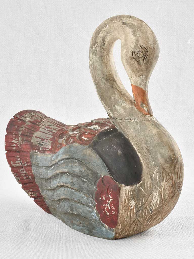 Vintage swan sculpture made from shell and brass - Curiosa Cabinet