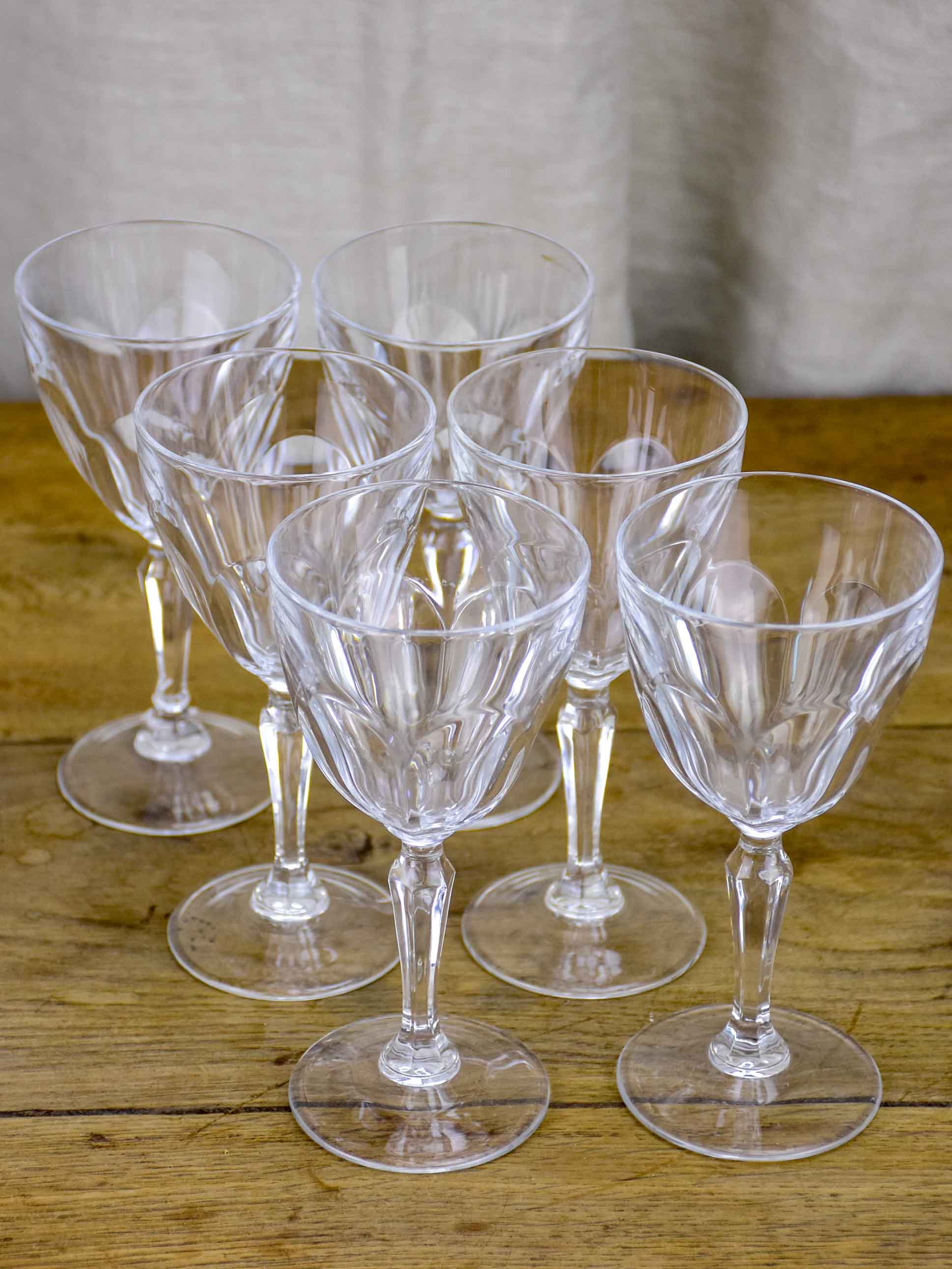 Set of twelve antique French crystal wine glasses – Chez Pluie