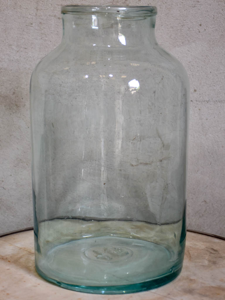 Large antique French preserving jar with aqua glass – Chez Pluie