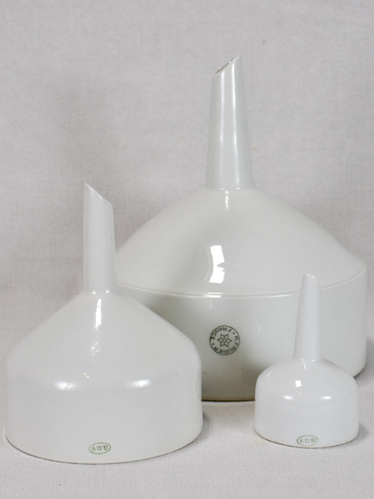 French Limoges Aluminite Porcelain Saucepan, Antique White Ceramic Kitchen  Cooking Pot 