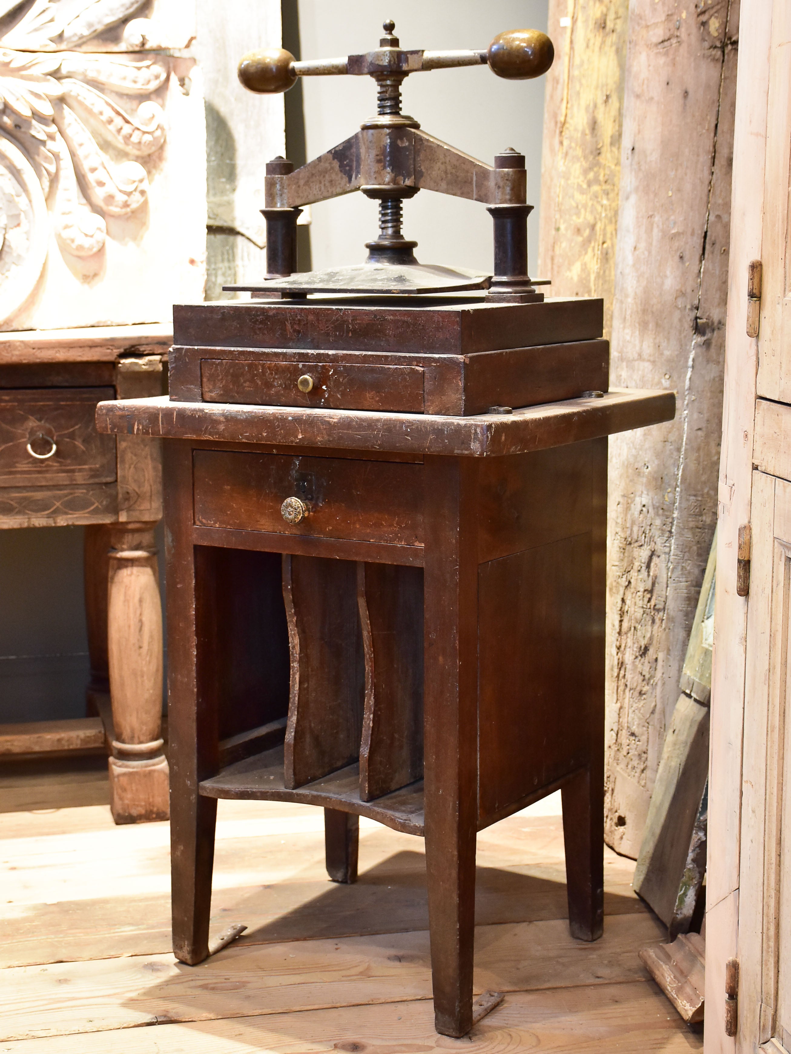 French 19th Century Iron Bookbinding Press - Fireside Antiques