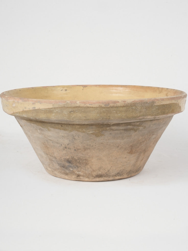 Early 20th-Century Provençal Tian Bowl with Yellow Glaze