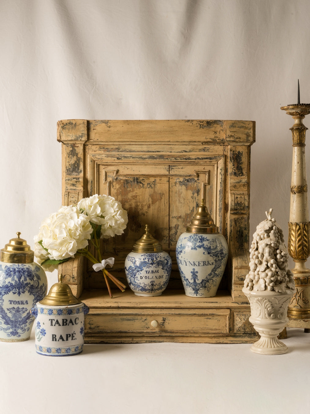 Ornate floral cartouche tobacco jar  