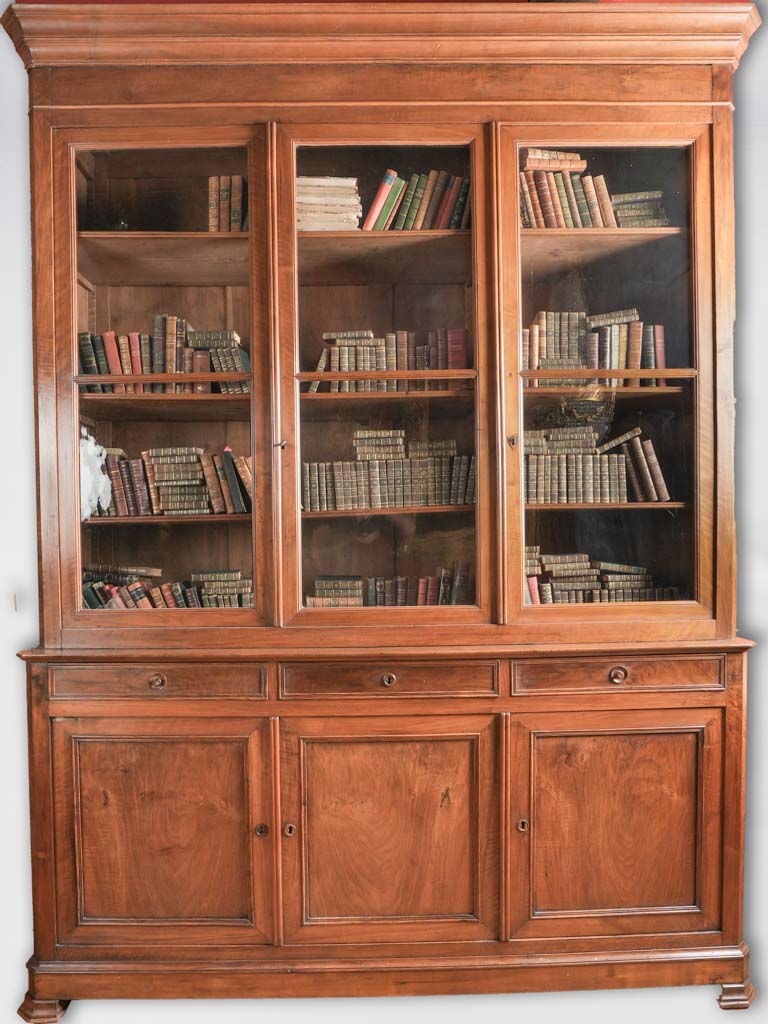 Elegant 19th-century French walnut bookcase