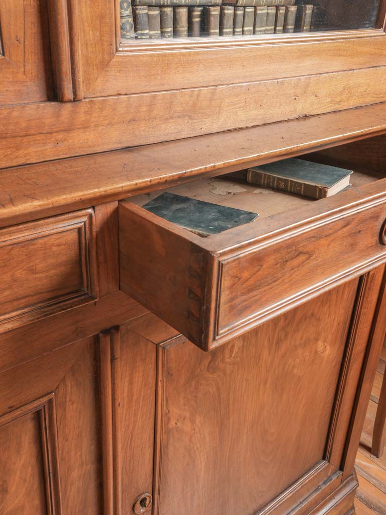 Charming French walnut doctor's bookcase