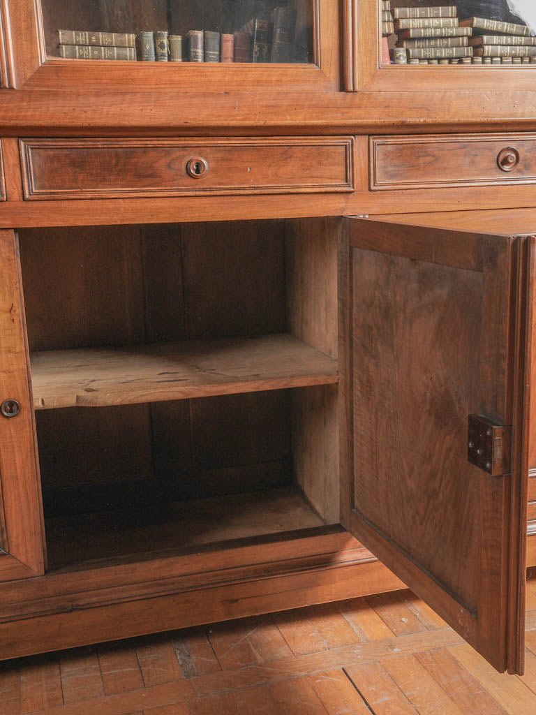 Classic walnut French office bookcase