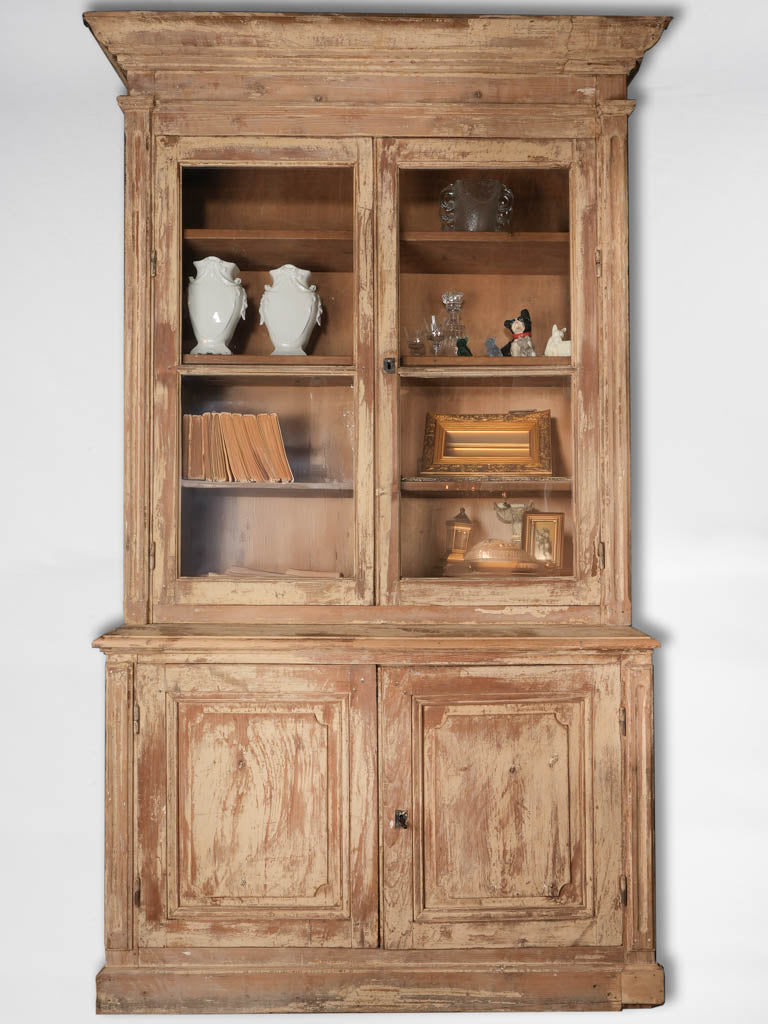 Elegant 19th-century glass front bookcase