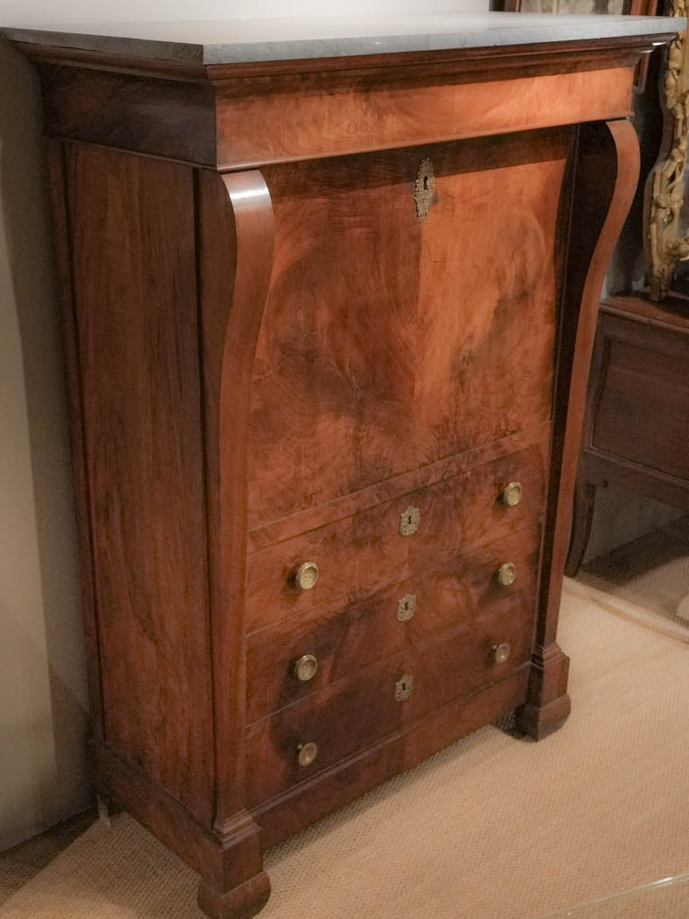 Solid 18th-century mahogany drop-front desk