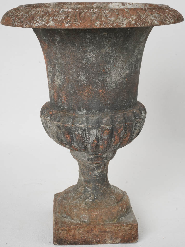 Weathered rust patina Medici urn  