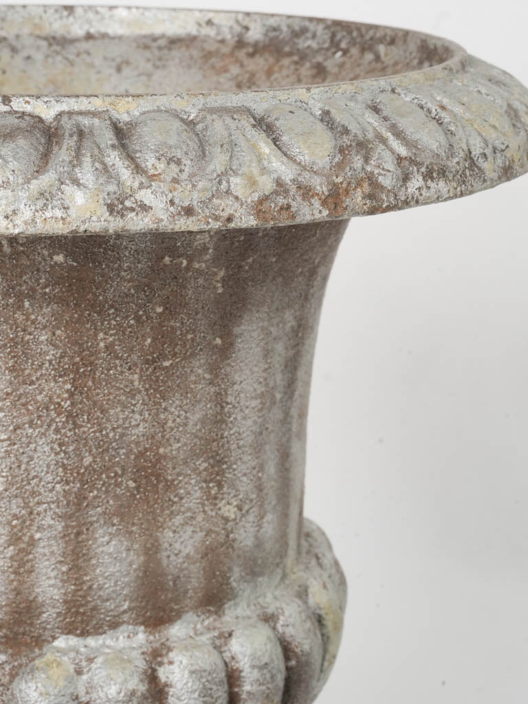 Small Early 20th-Century Cast Iron Medici Urn w/ Silver Patina - 13¾"