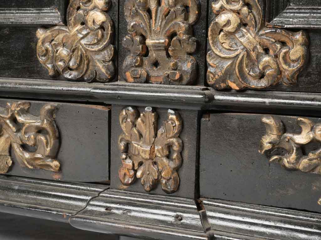 Exquisite 17th-century gilded wood cabinet