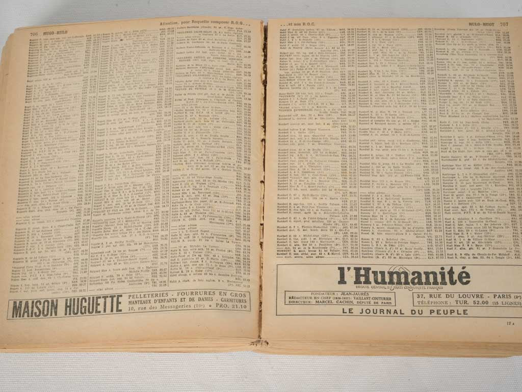 Utilitarian, vintage communication directory