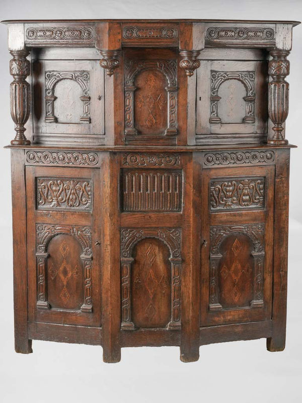 Antique French marquetry carved dresser