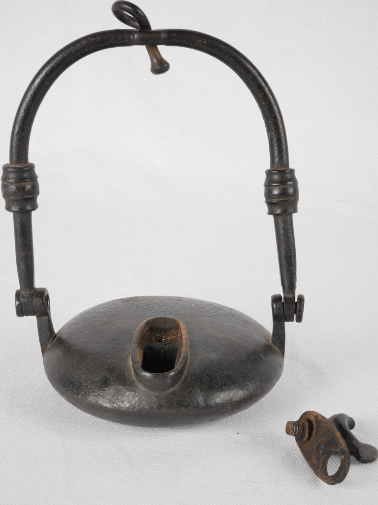 Aged ironwork miner's lamp fixture