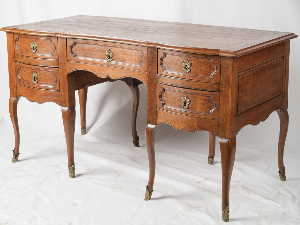 Vintage French oak bureau plat