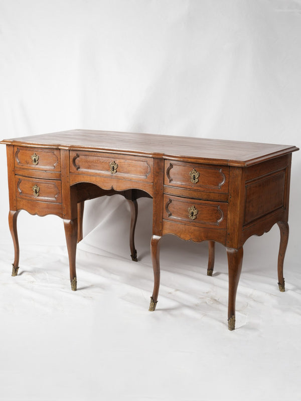 Antique French oak Louis XV center desk