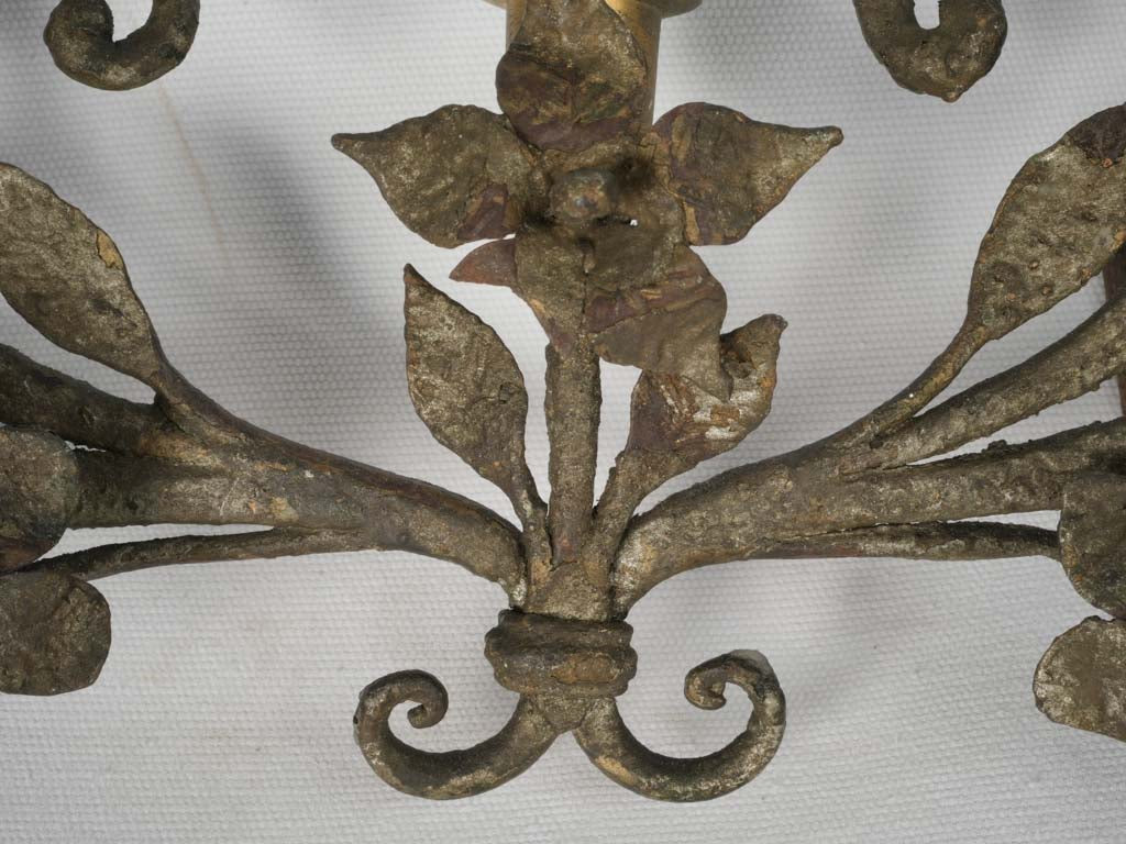 Iron floral wall sconce