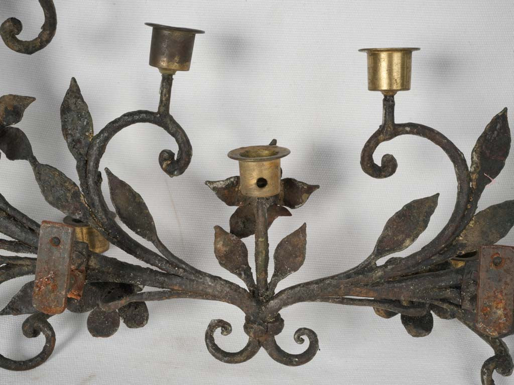 Floral charm iron wall sconce