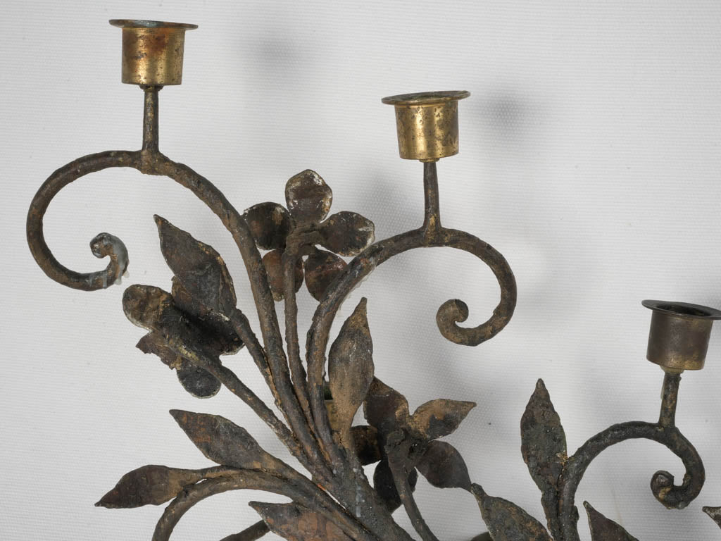 Vintage 11-light leafy candelabra