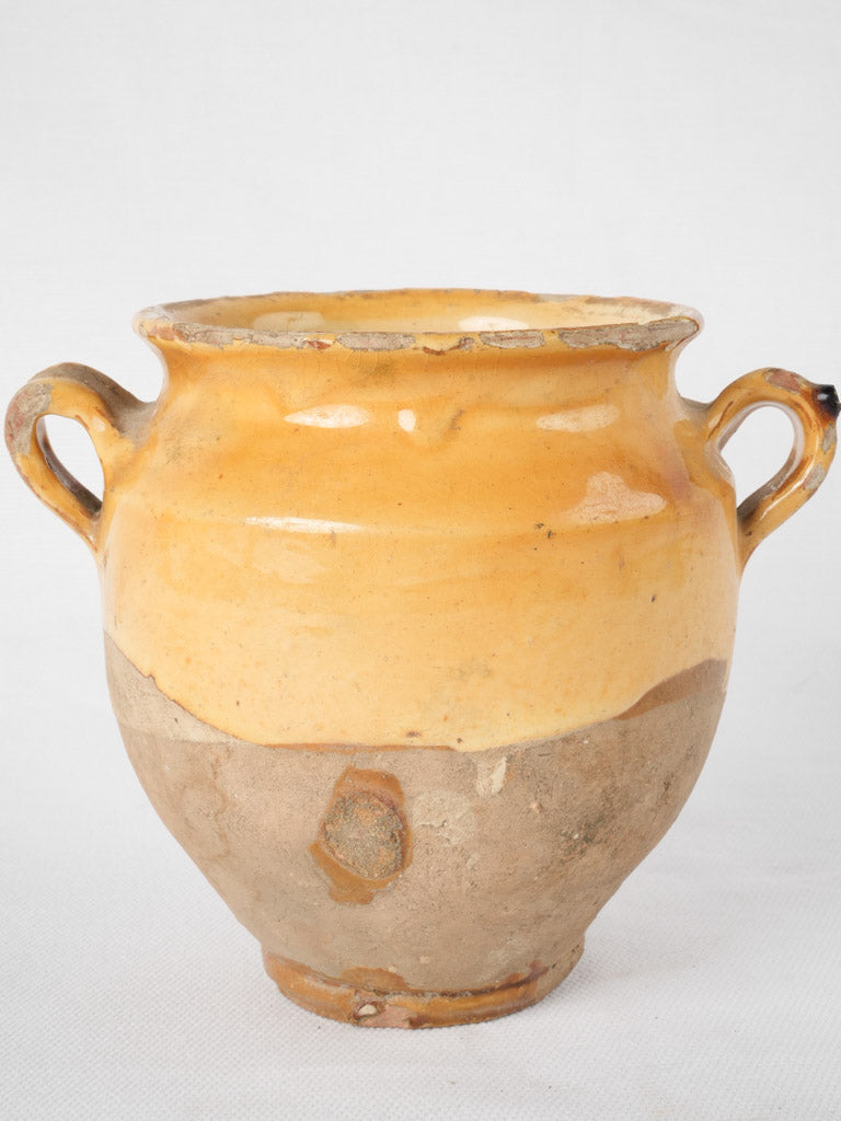 Small 19th Century Confit Pot - Yellow 6"