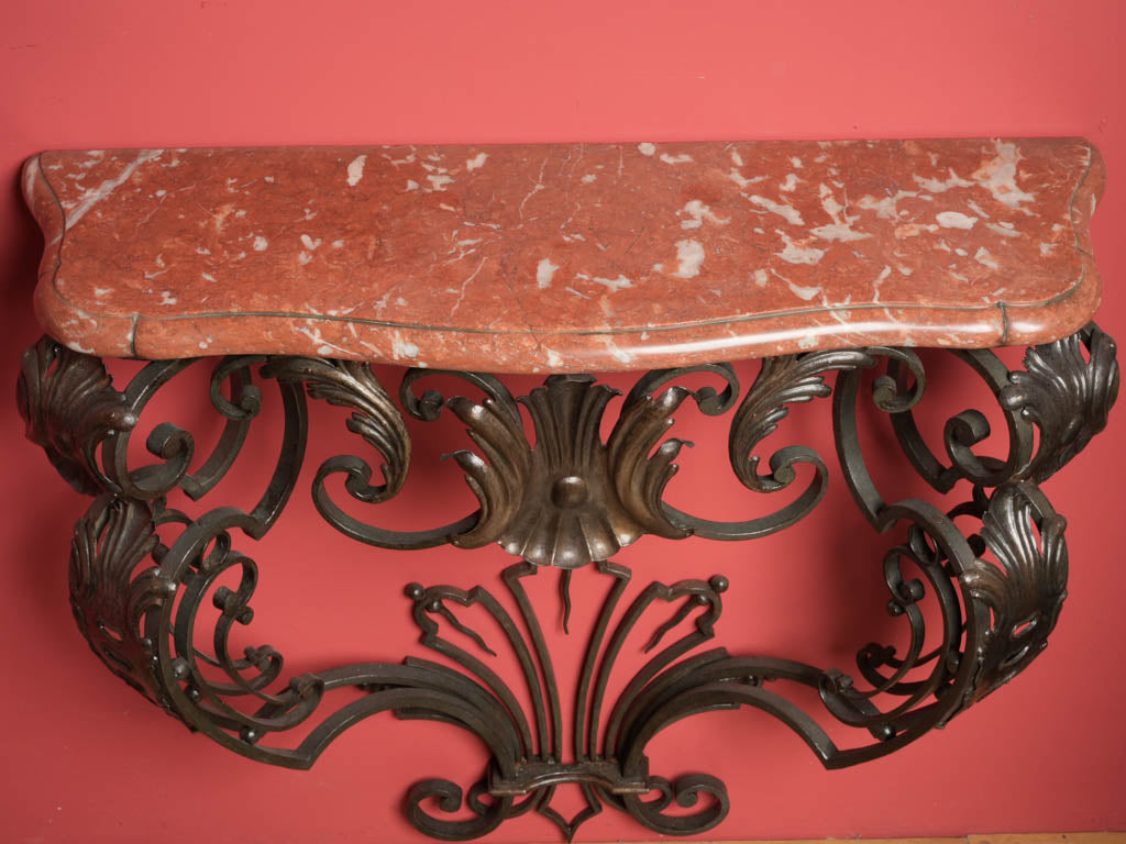 Exquisite Vintage Red Marble Console