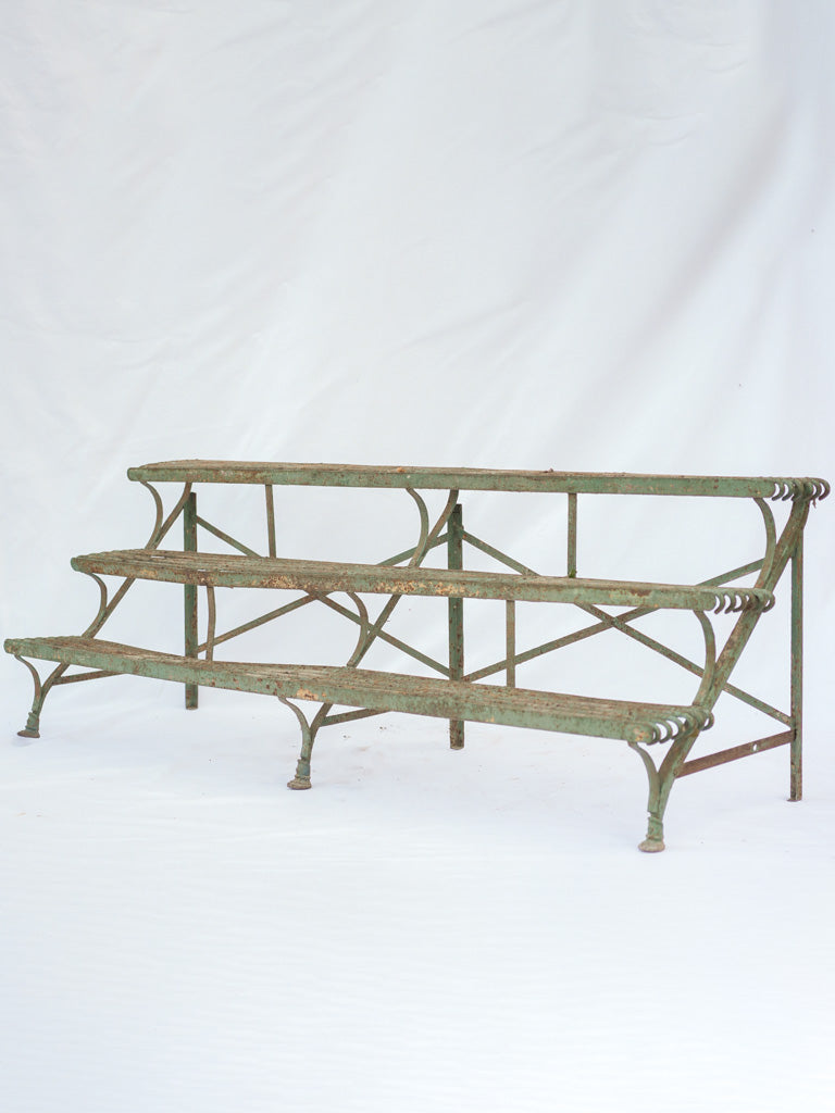 Antique French iron garden shelf