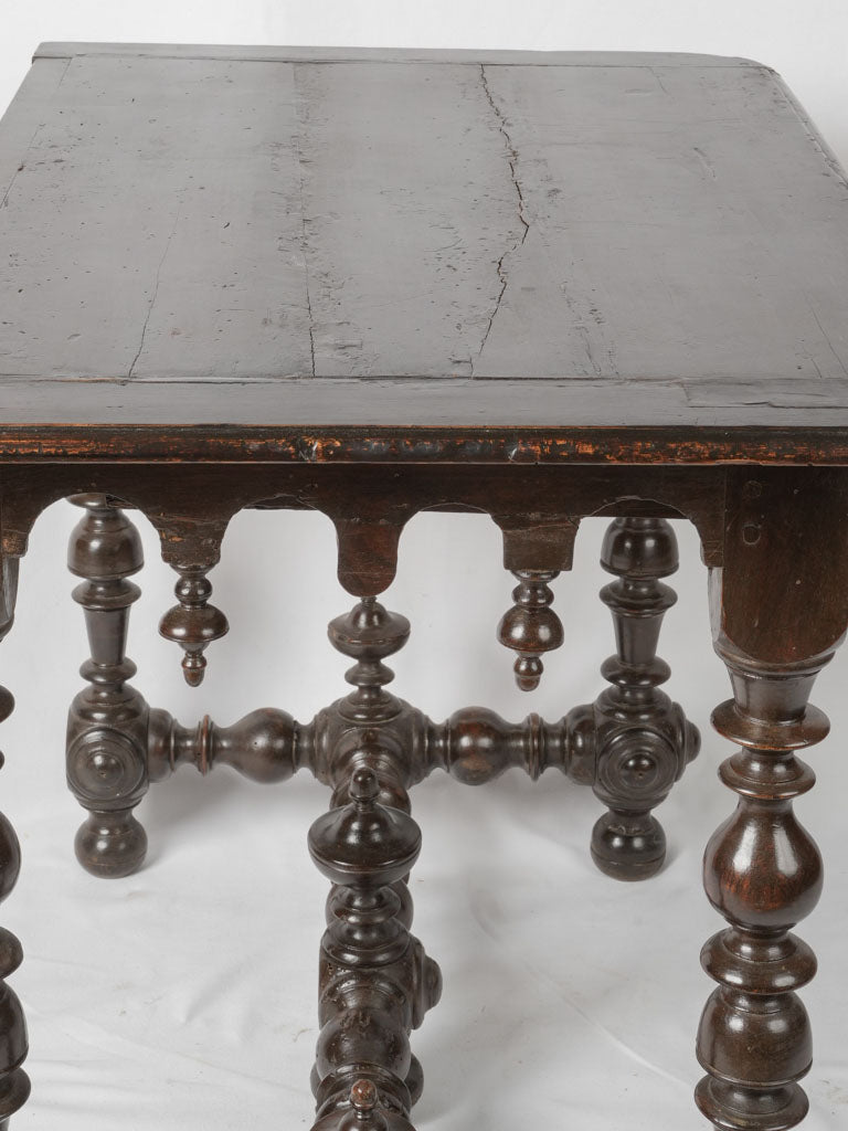 Vintage French H-framed walnut table