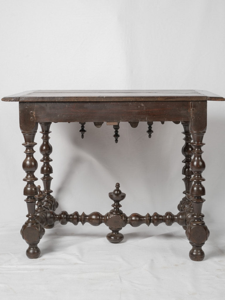 Intricate vintage French walnut table