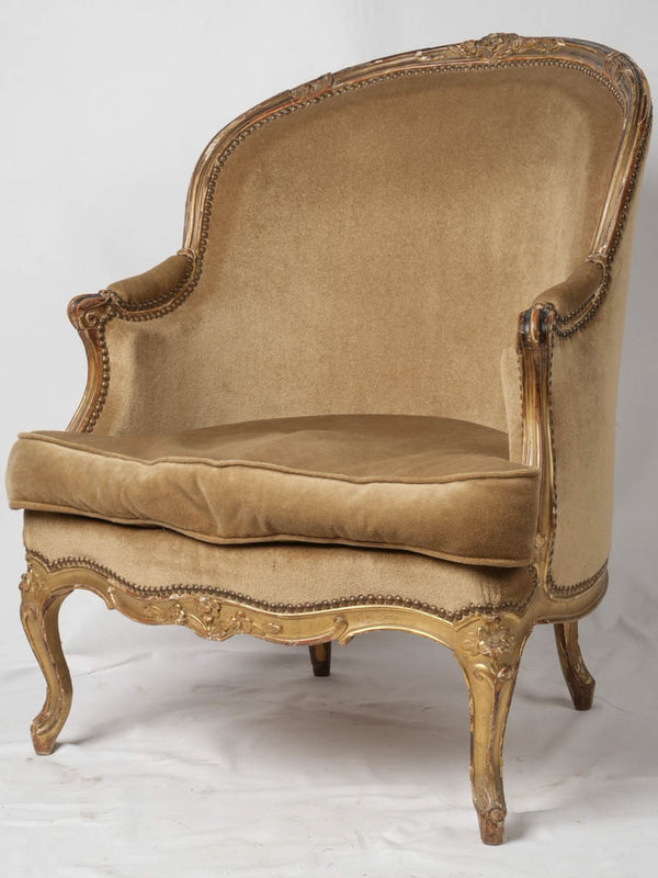 Ornate Louis XV large bergere armchair