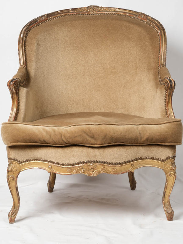 Elegant 18th-century French gilded armchair