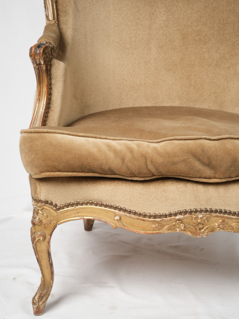 Refined gilded wood Louis XV chair