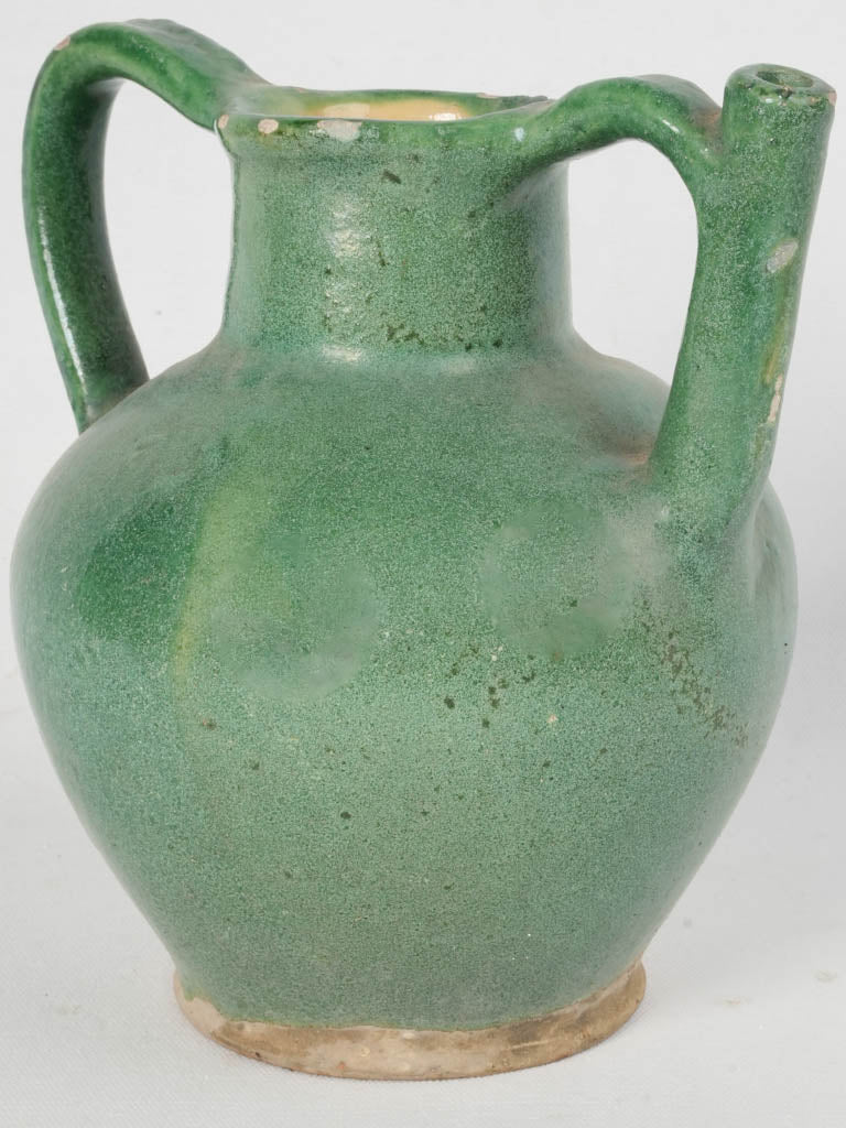 Vintage emerald green orjol water ewer