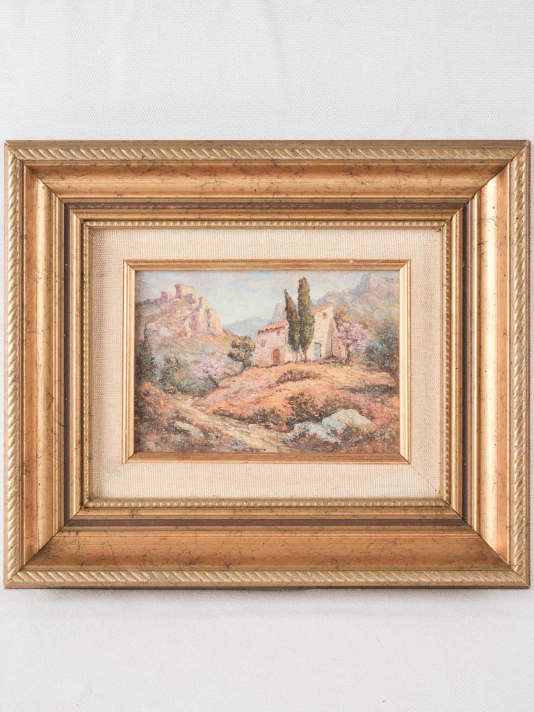 Antique Provencal landscape oil painting