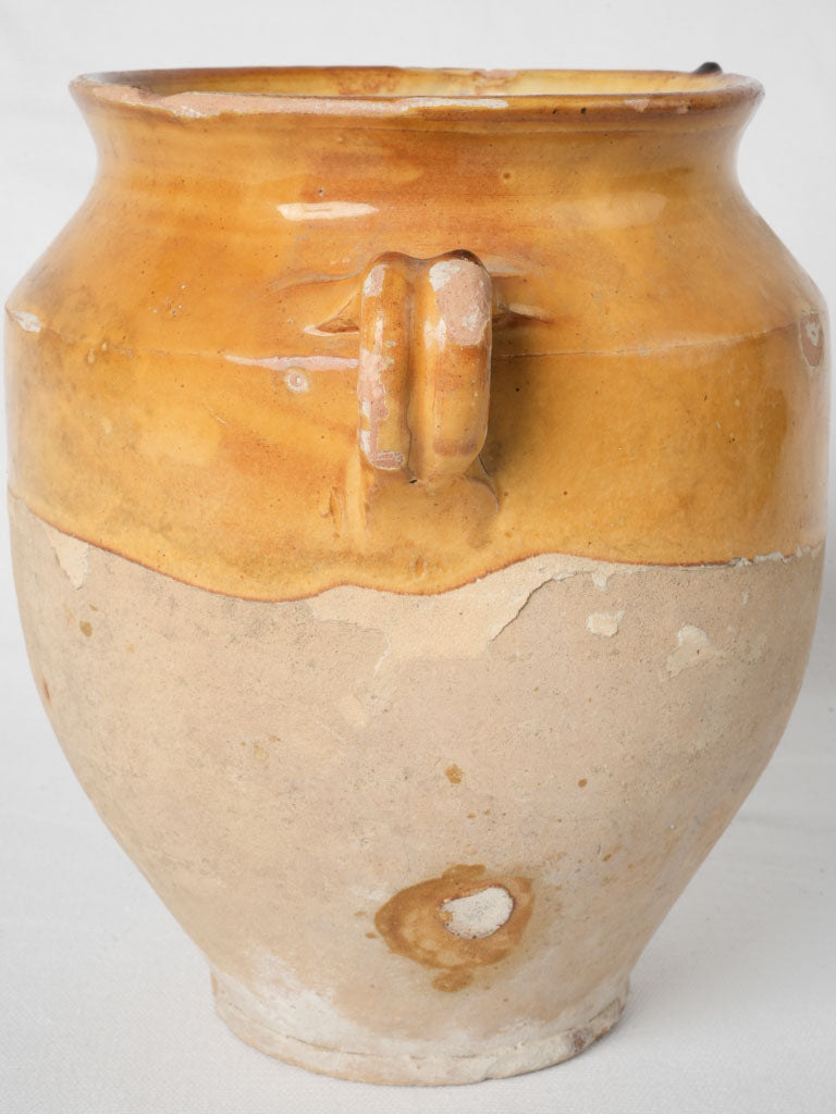 Rare Yellow-Glazed Antique Confit Crock