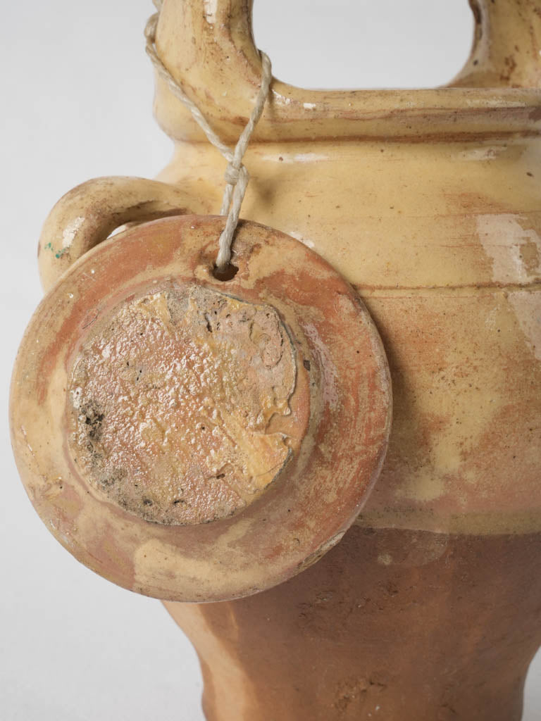 Aged yellow glazed Provençal water ewer