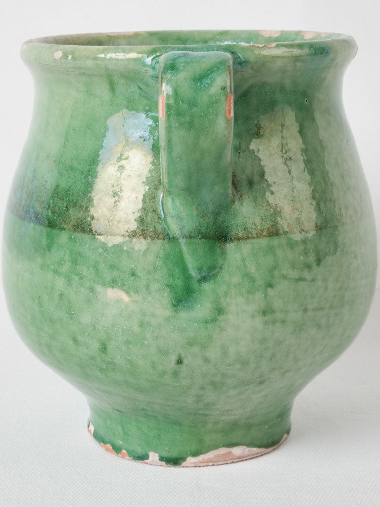 Charming fully glazed green crock