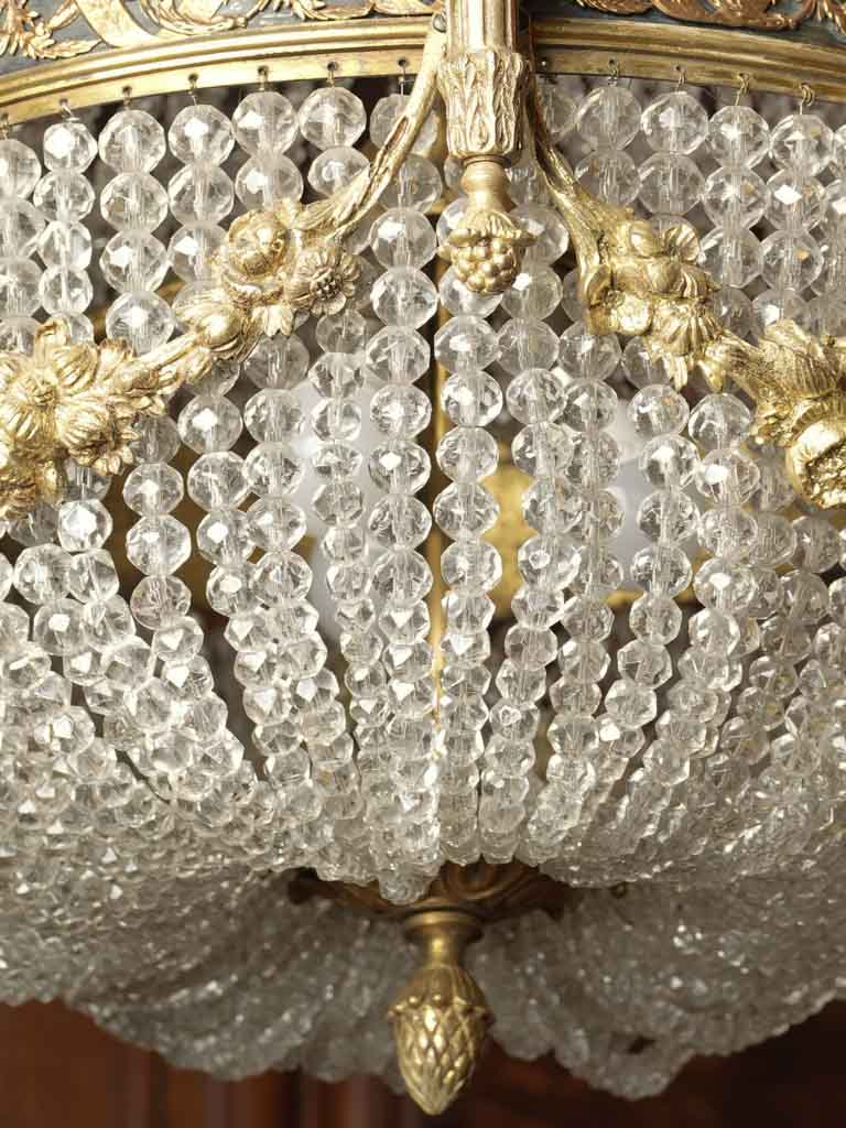 Draped crystal, glass garland chandelier