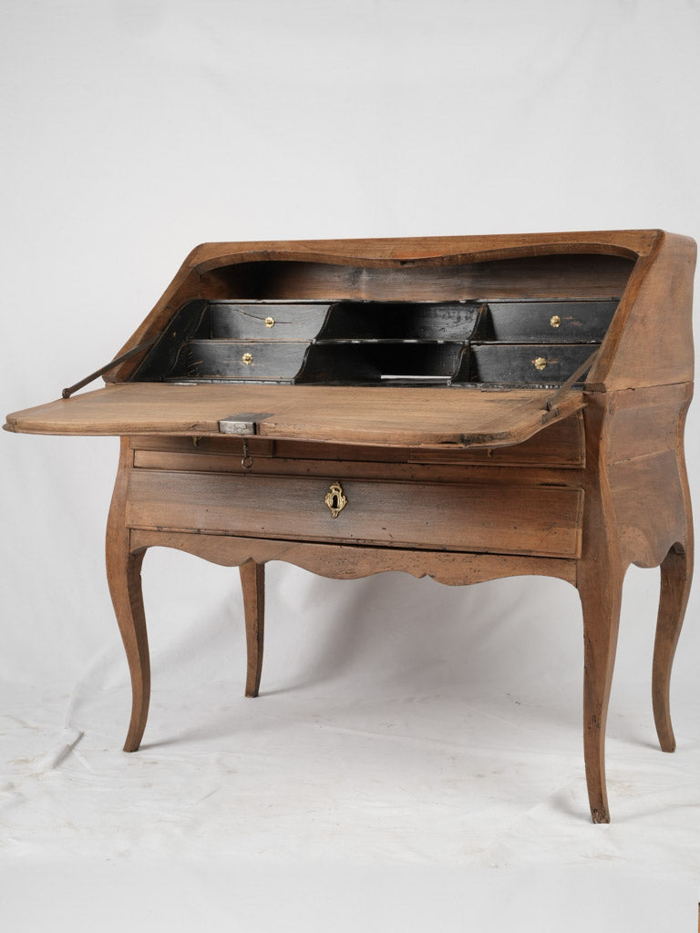 Vintage Louis XV walnut secretary desk