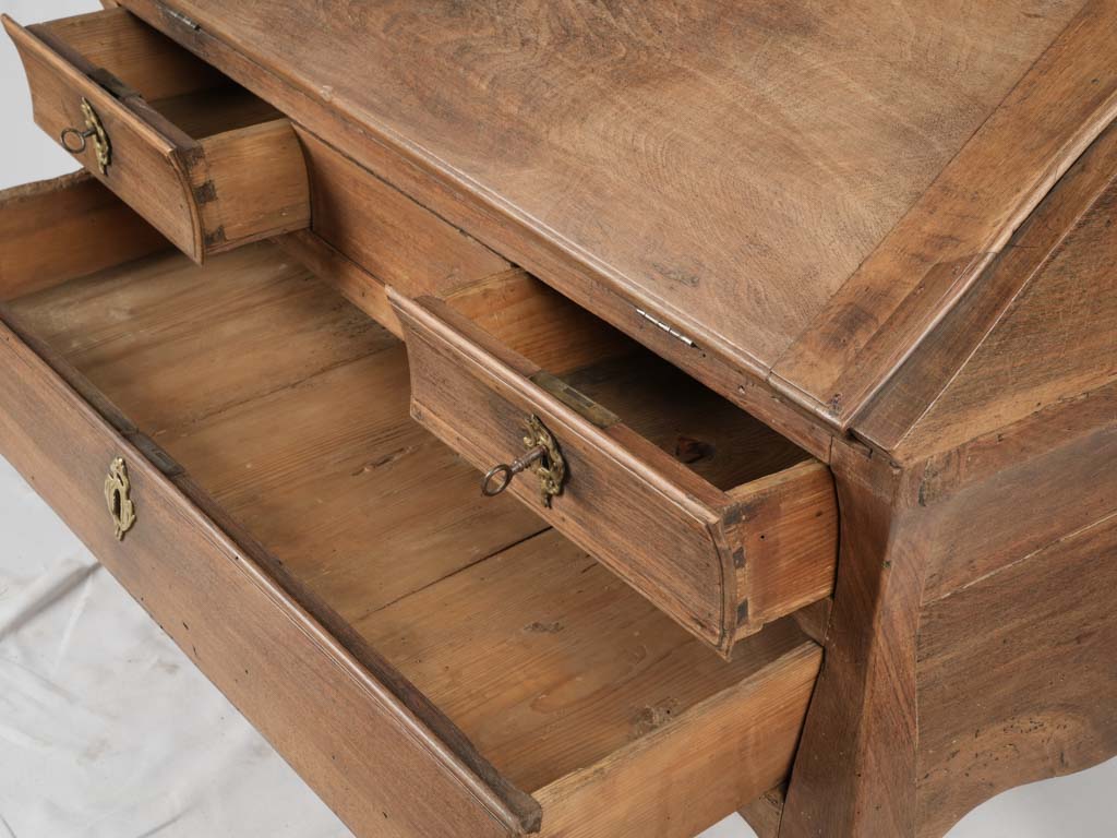 Refined Louis XV walnut secretary table