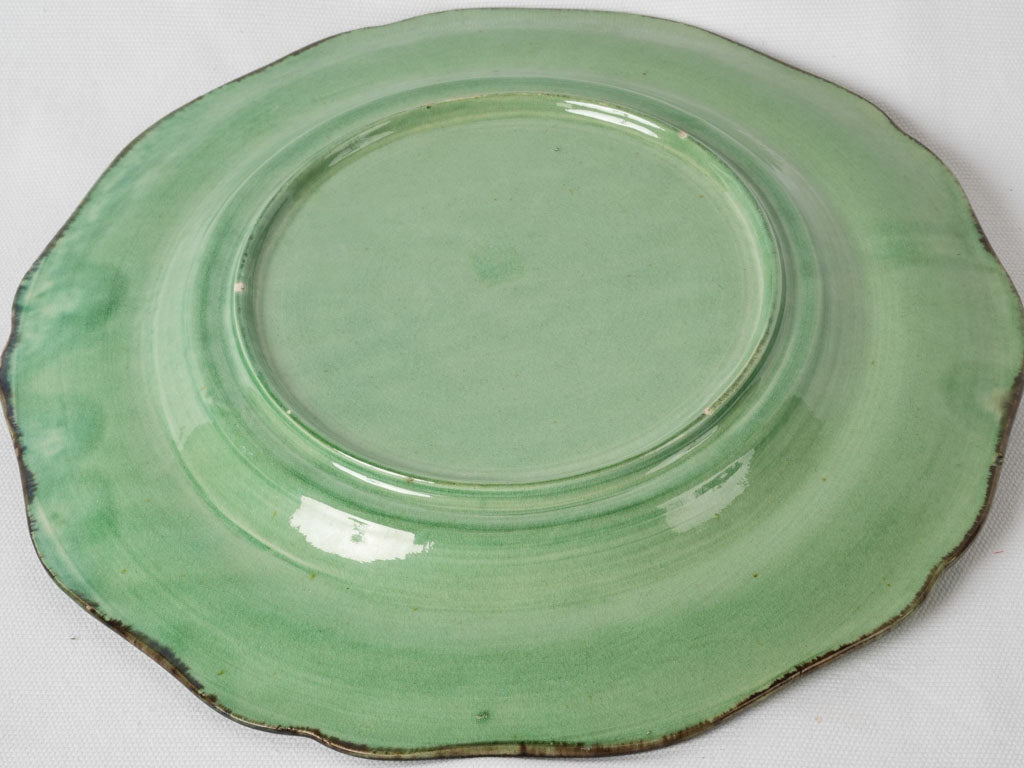 Delightful vintage brown-bordered ceramic platter