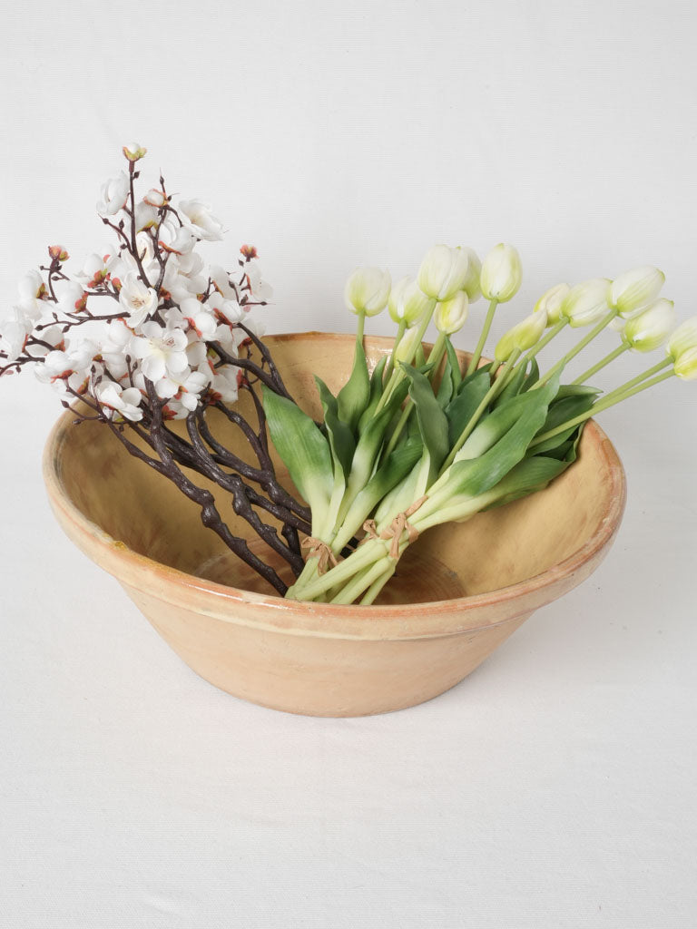 Mottled glazed antique pottery dish