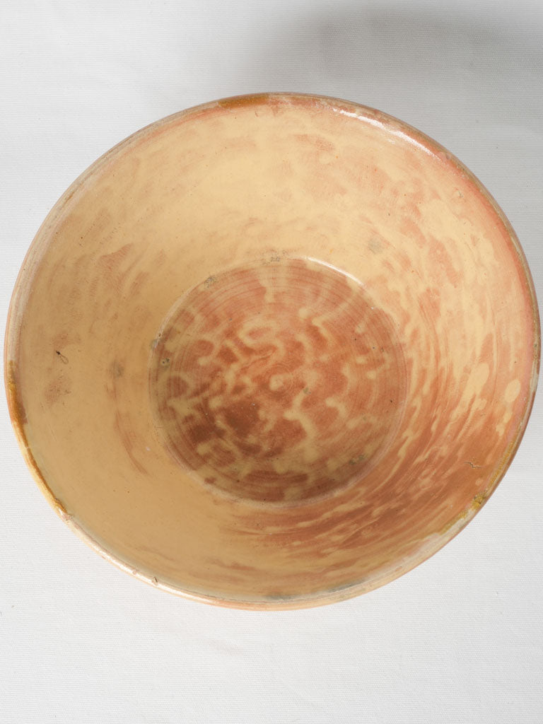 Vintage French mottled yellow ochre pottery