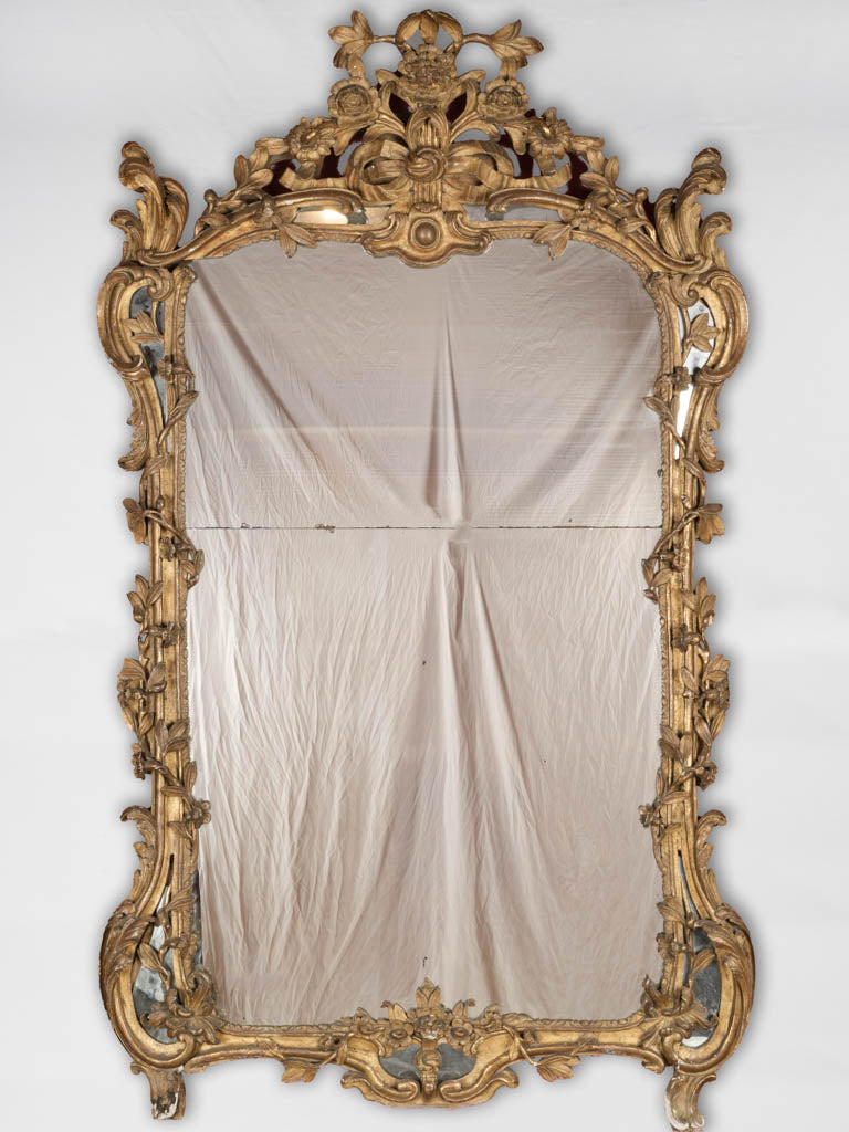 Ornate 18th-century Provencal gilded mirror