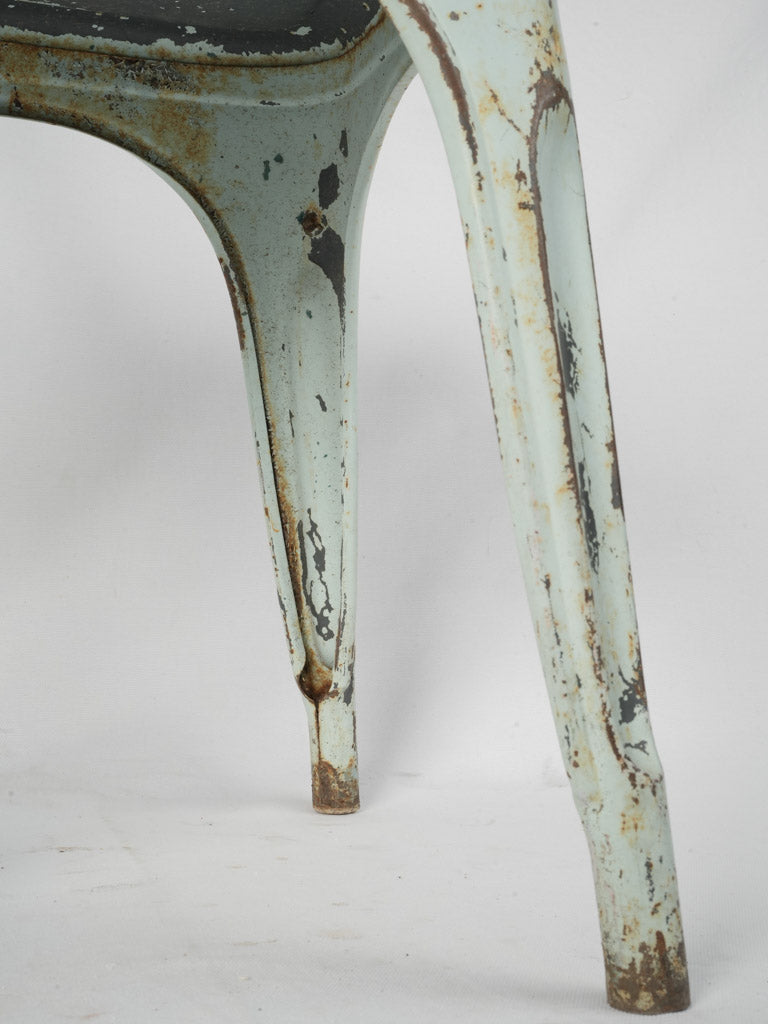 Vintage Tolix chair, pale blue patina