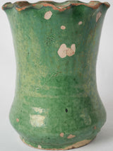 French green bulbous ceramic vase